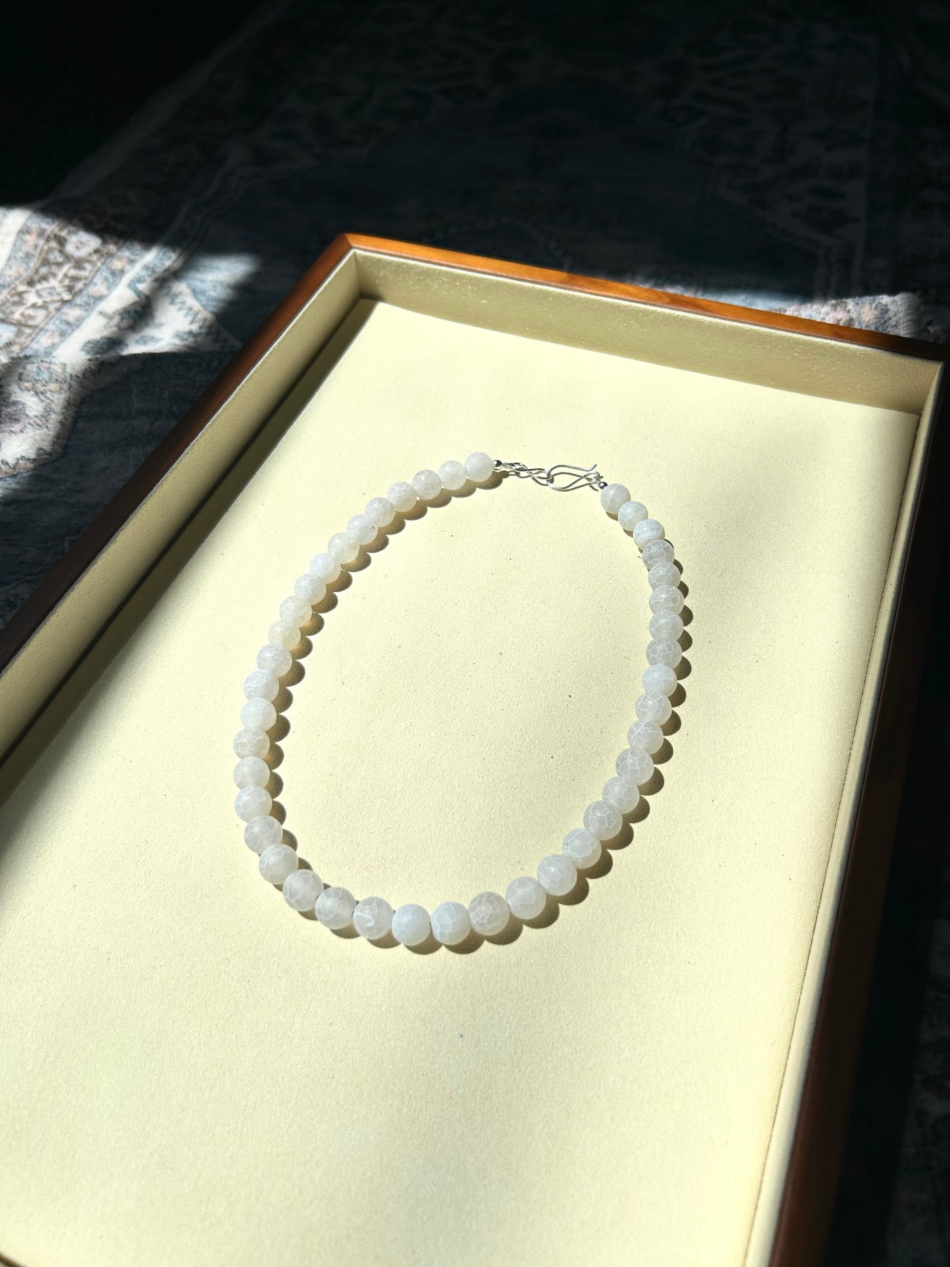 White Vein Agate Necklace