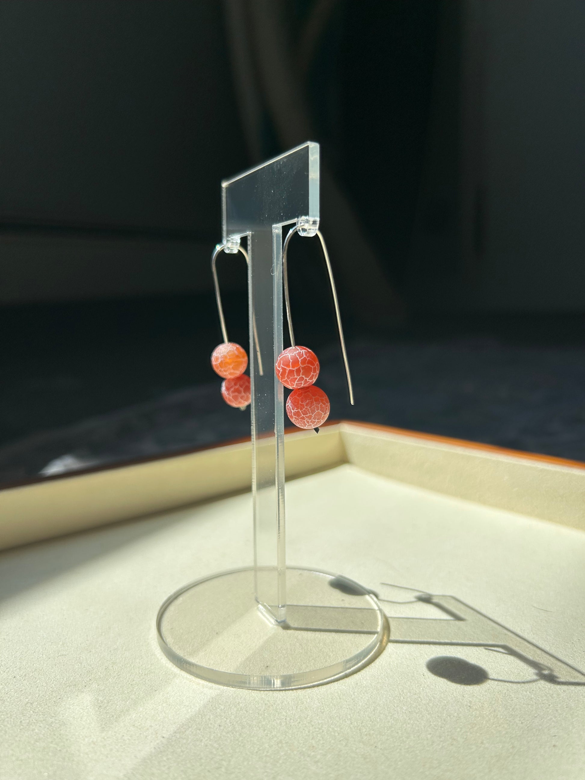 Red Vein Earrings