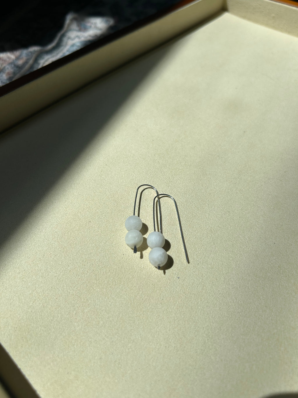 White Moonstone Earrings