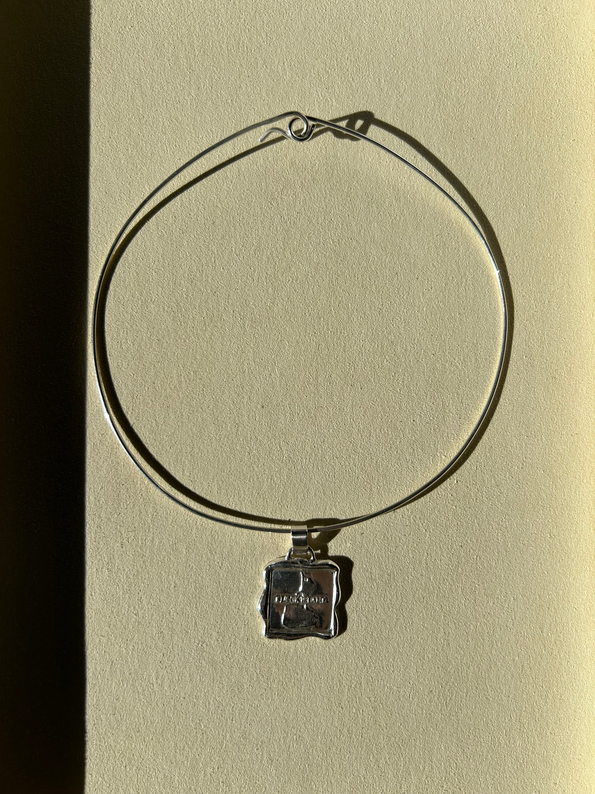 Sterling Silver Block Island Stamp Pendant
