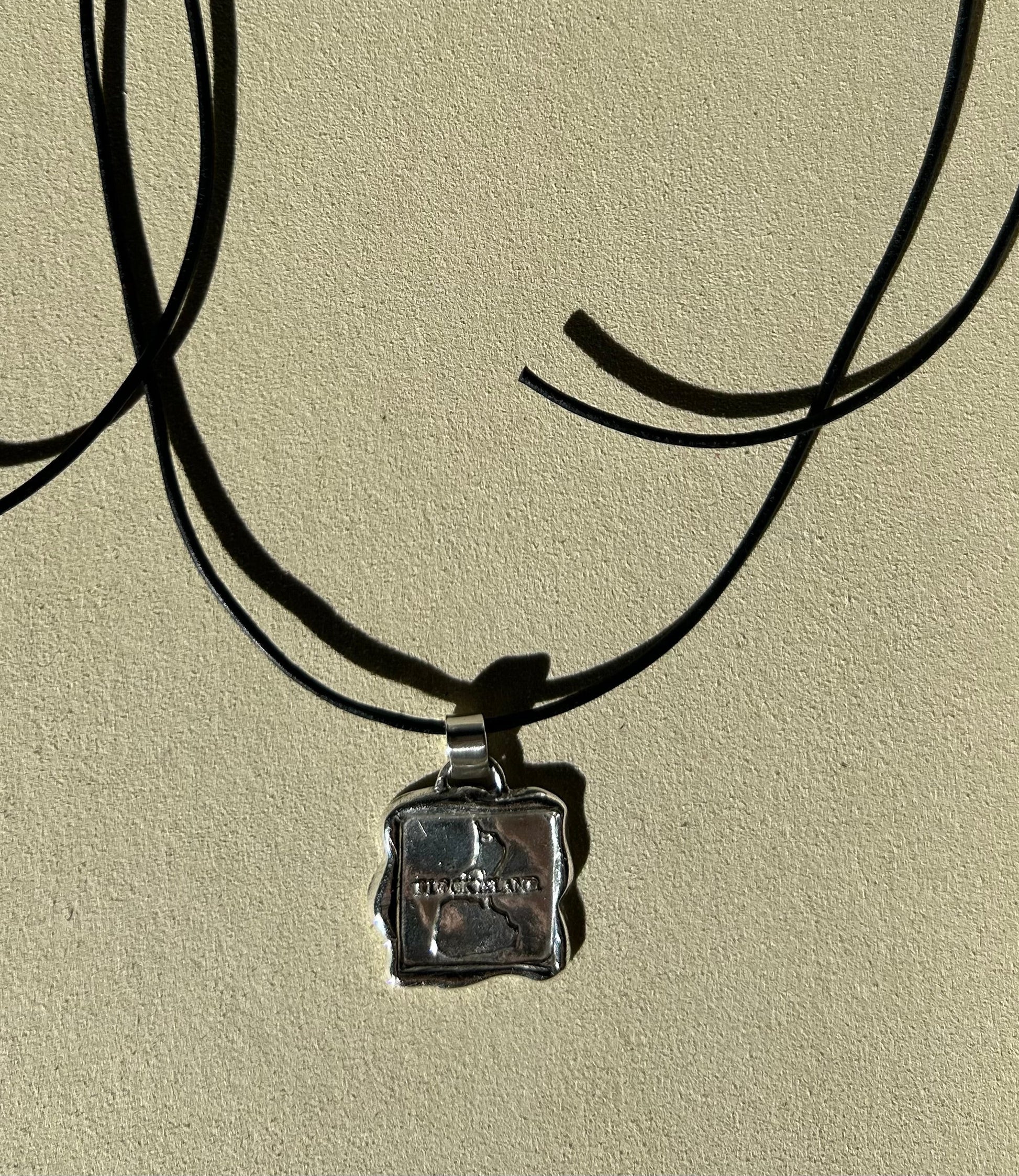 Sterling Silver Block Island Stamp Pendant