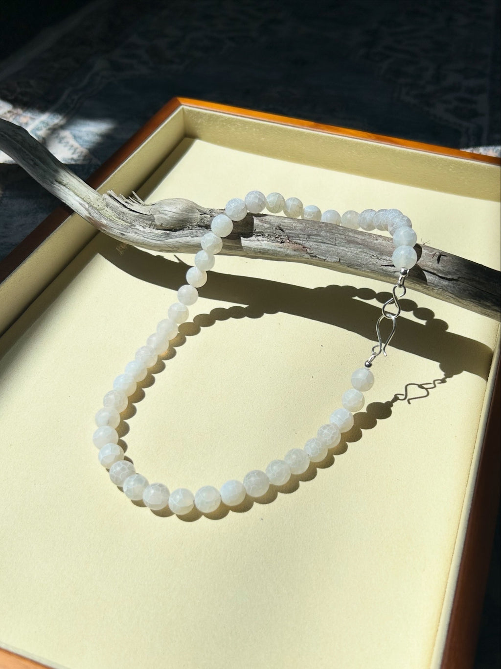 White Vein Agate Necklace