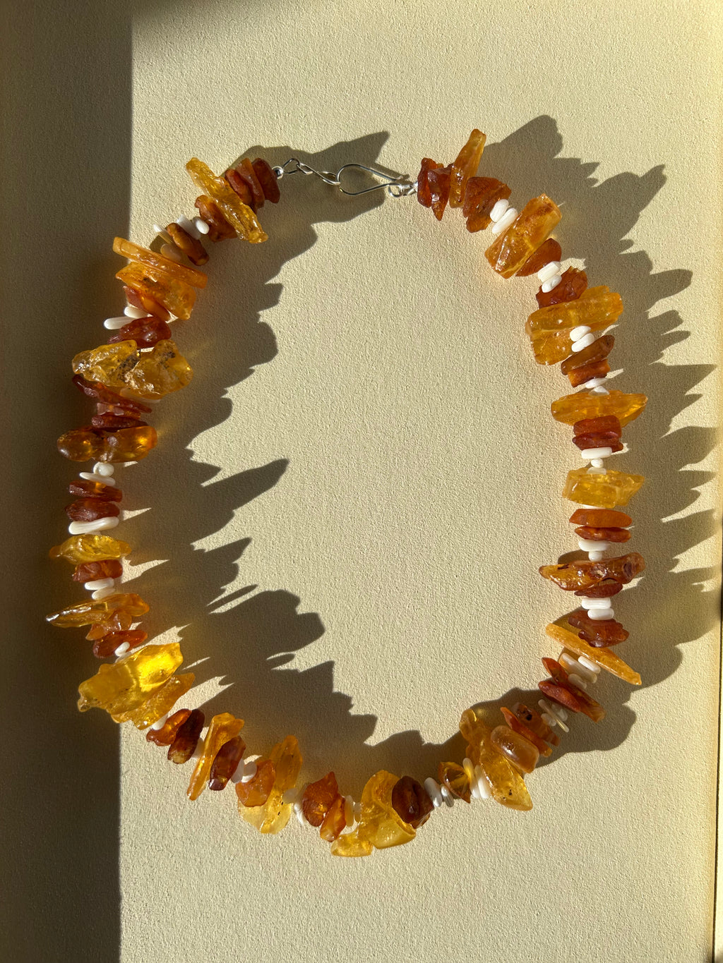 Raw Amber Chip Necklace