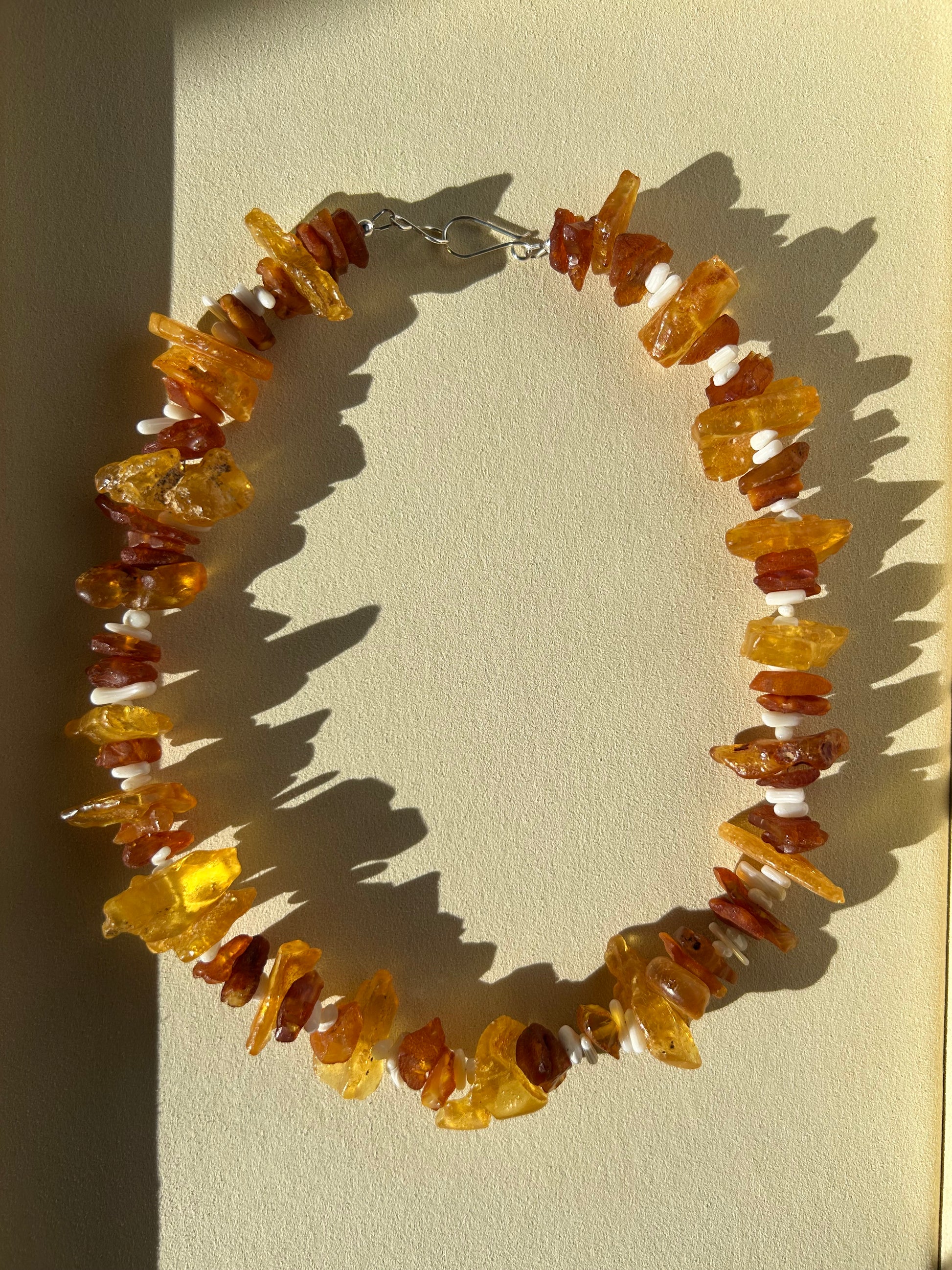 Raw Amber Chip Necklace