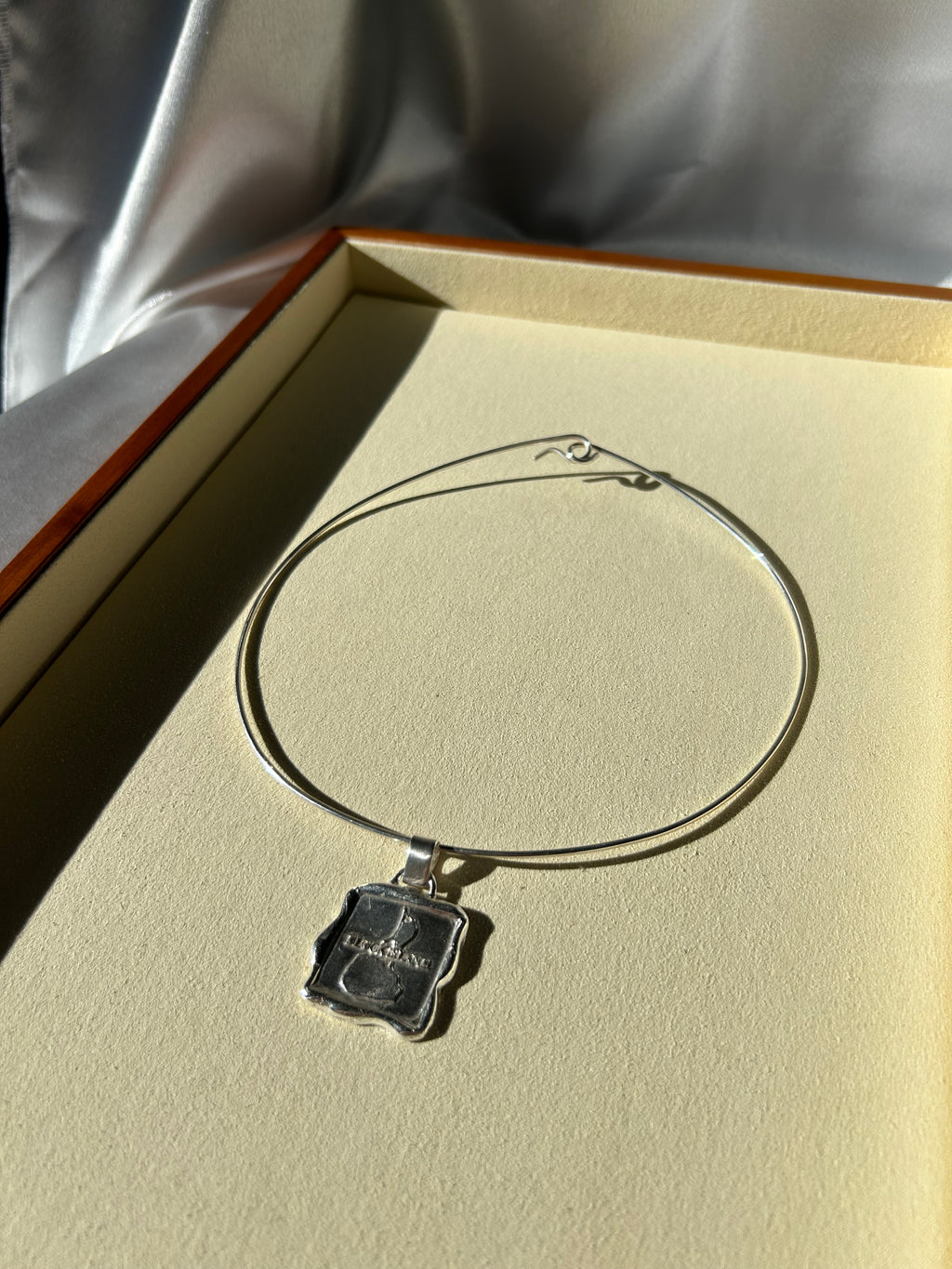 Sterling Silver Block Island Stamp Pendant