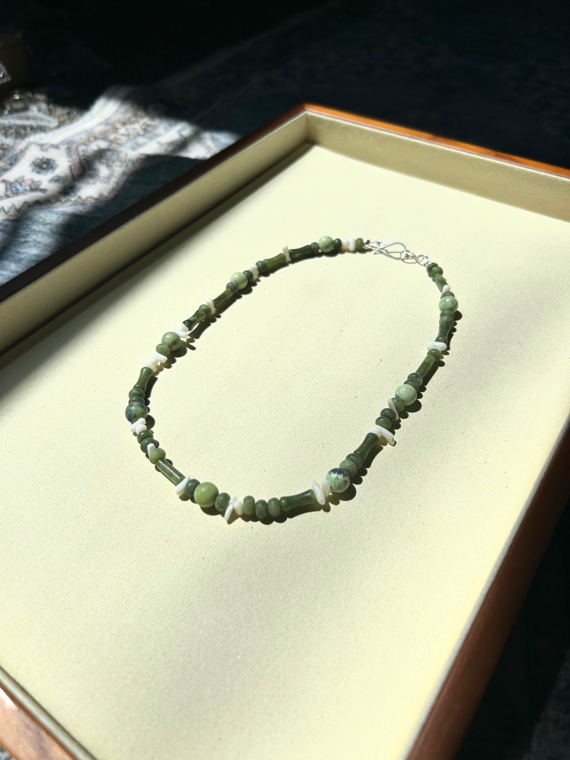 Green Jade Beaded Necklace