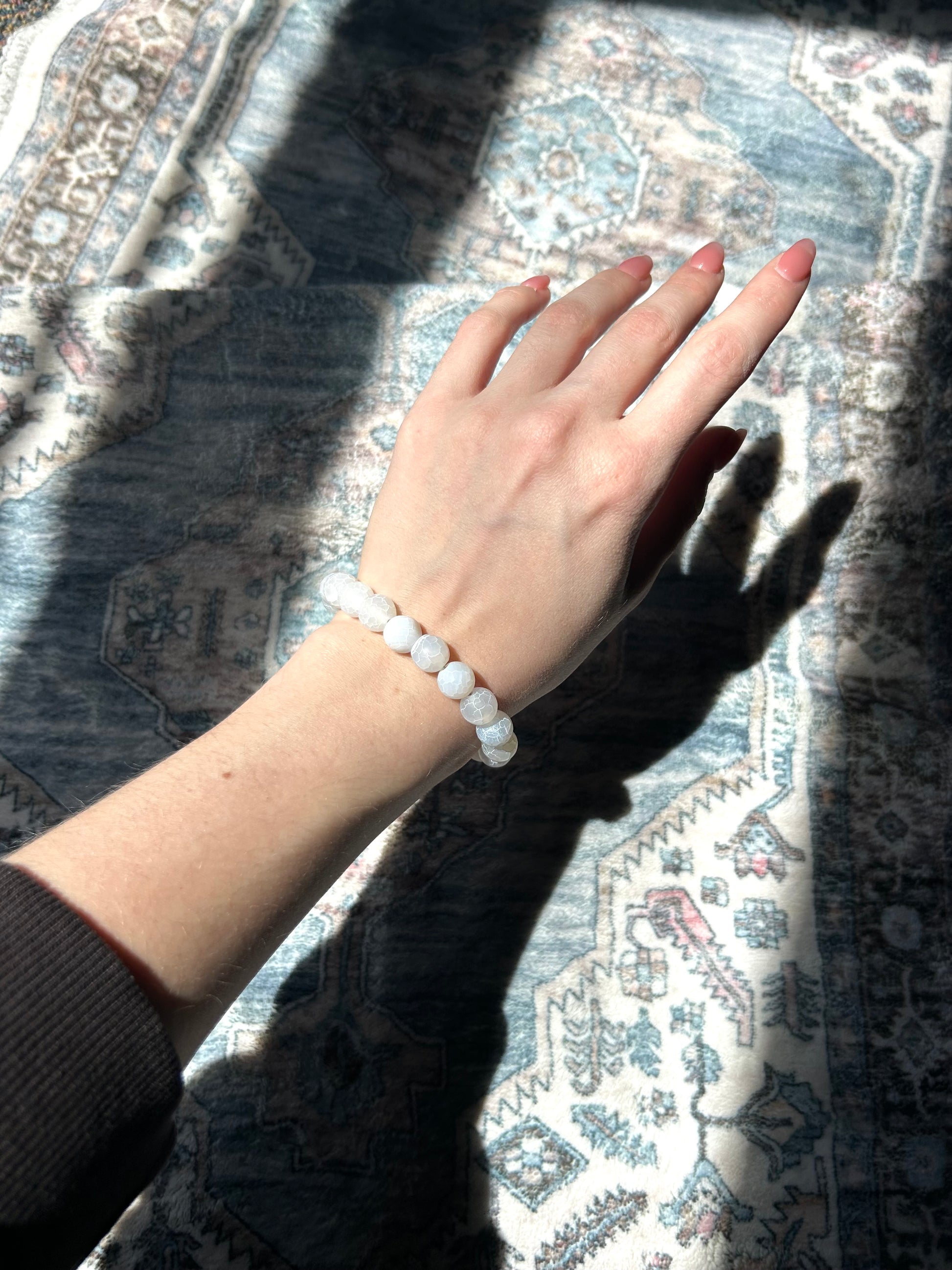 White Vein Agate Bracelet