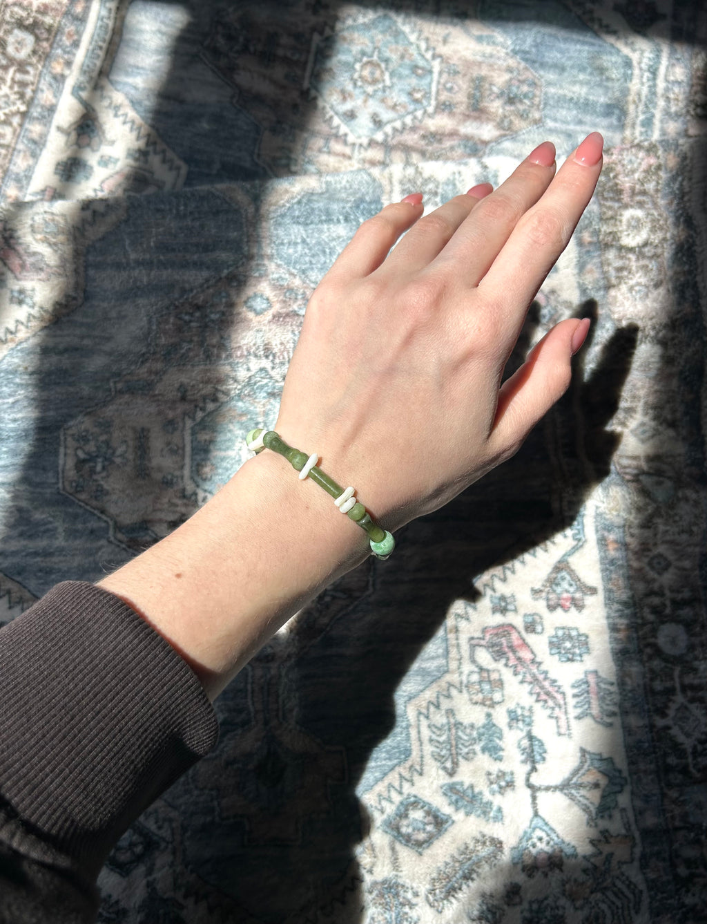 Green Jade Beaded Bracelet