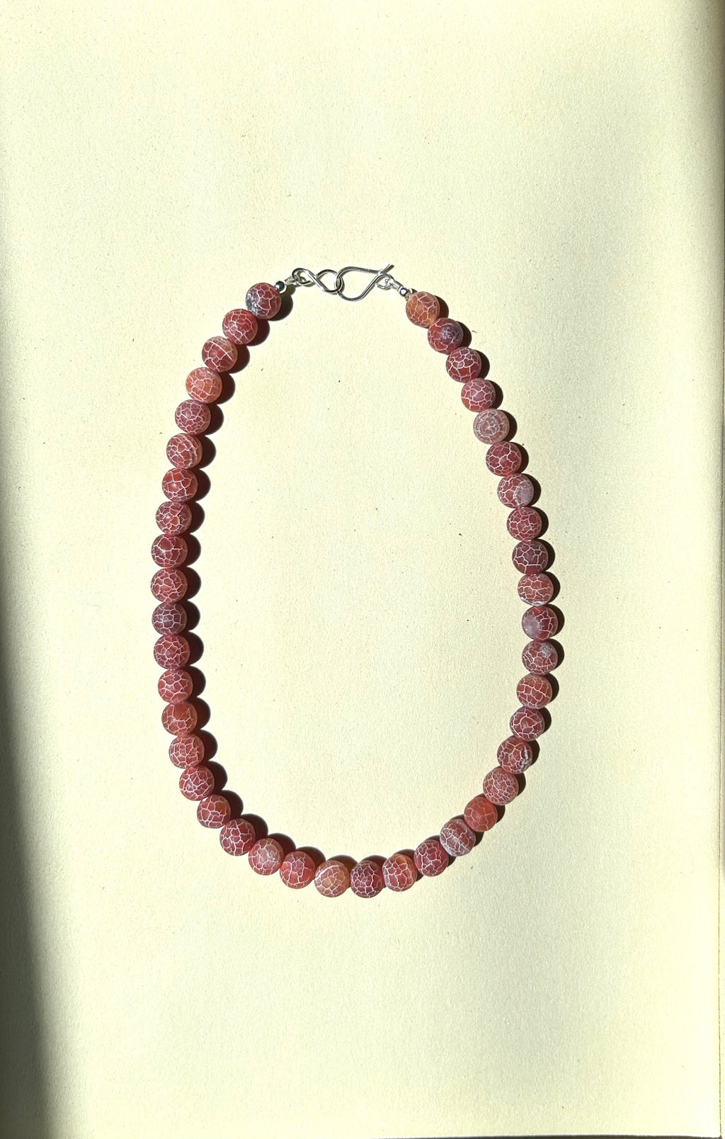 Red Vein Beaded Necklace