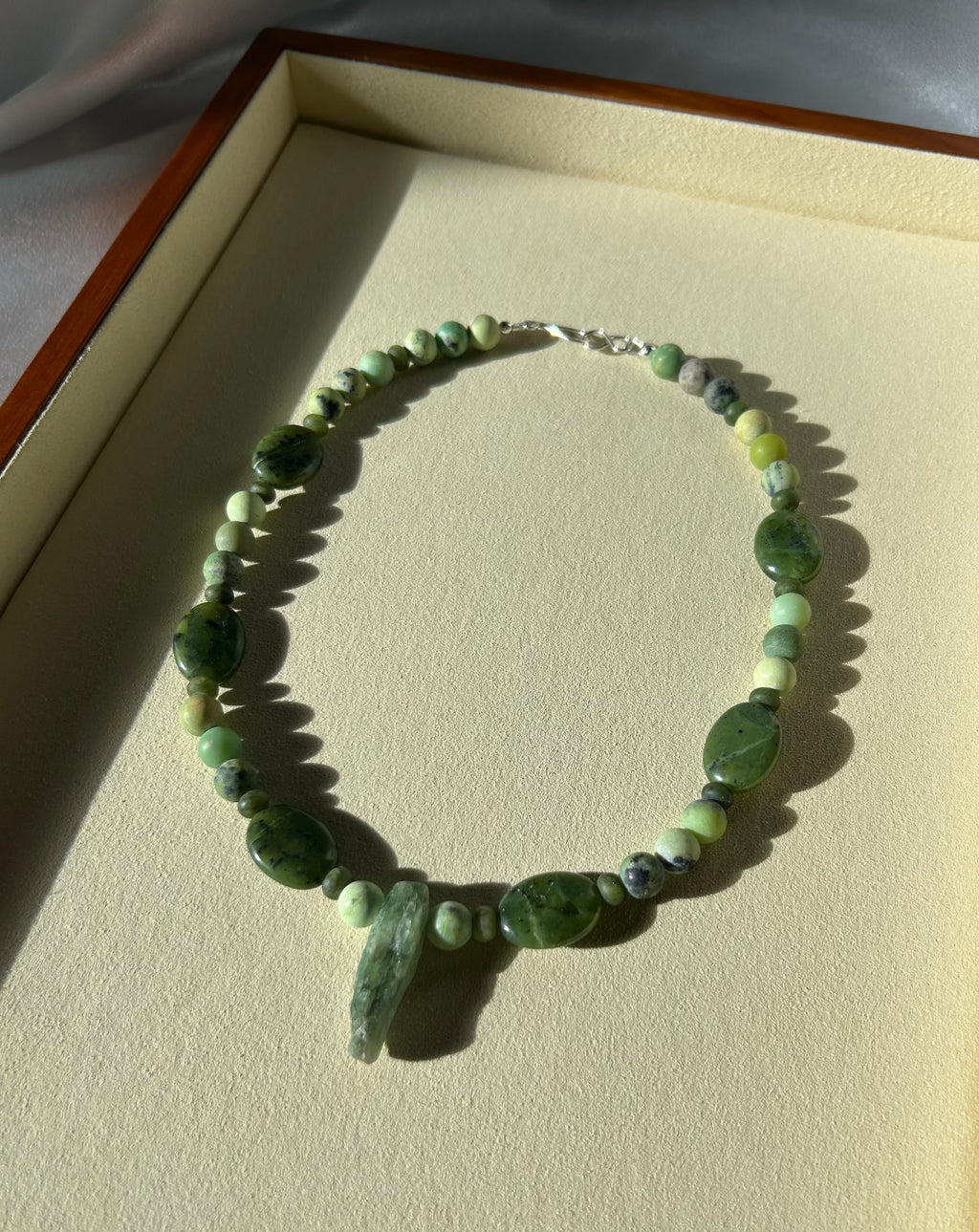 Green Earth Crescent Necklace