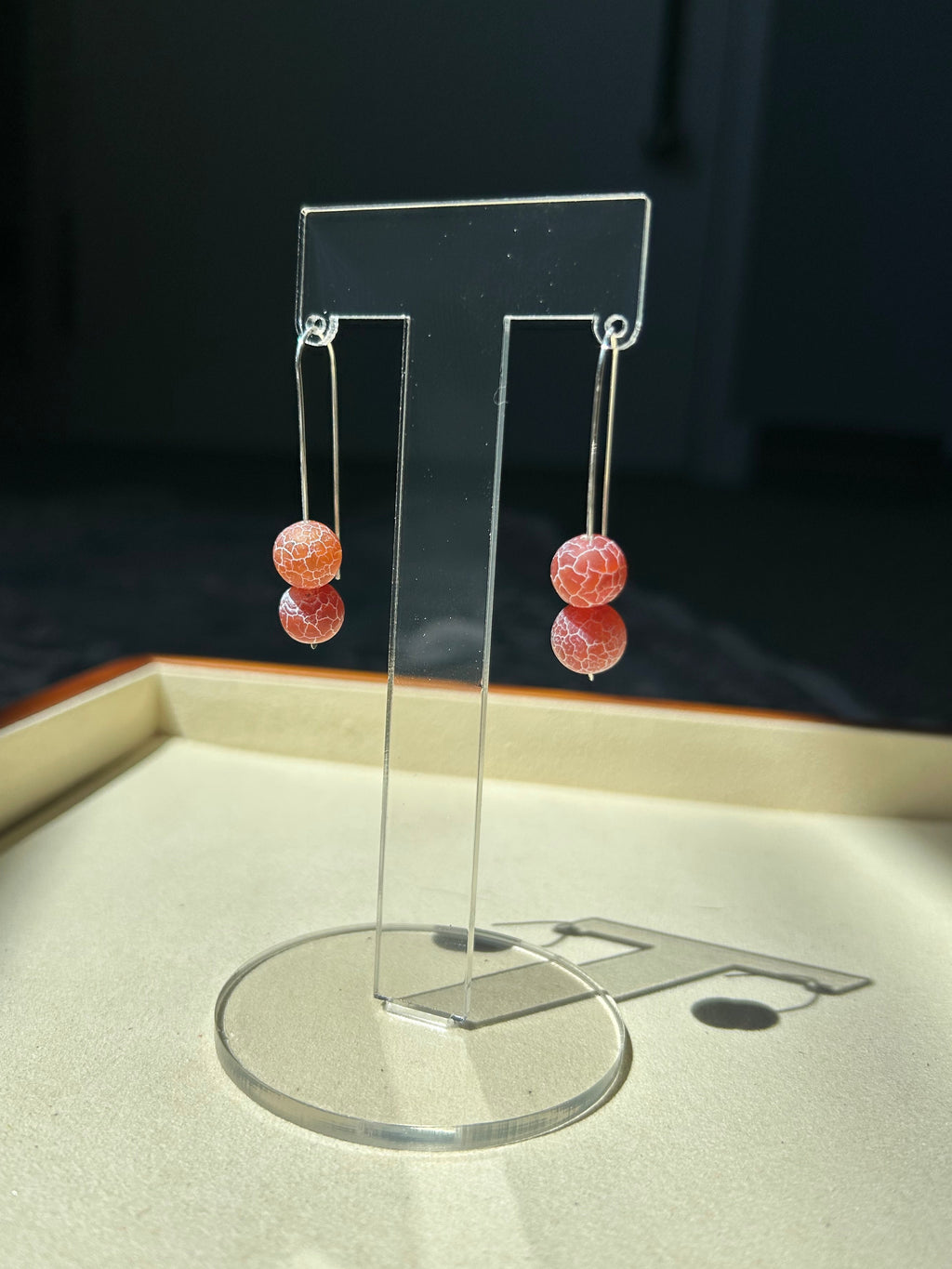 Red Vein Earrings