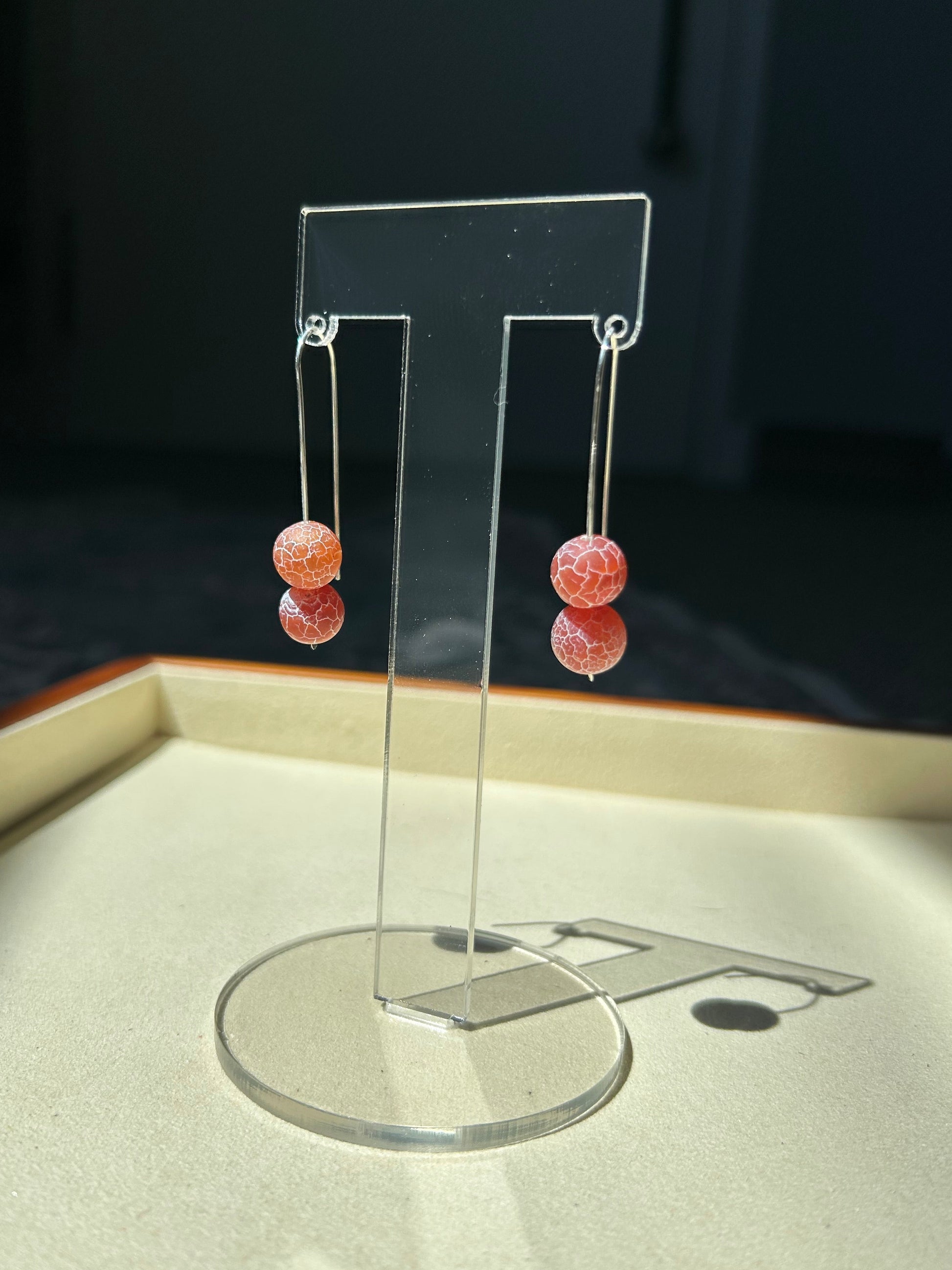 Red Vein Earrings