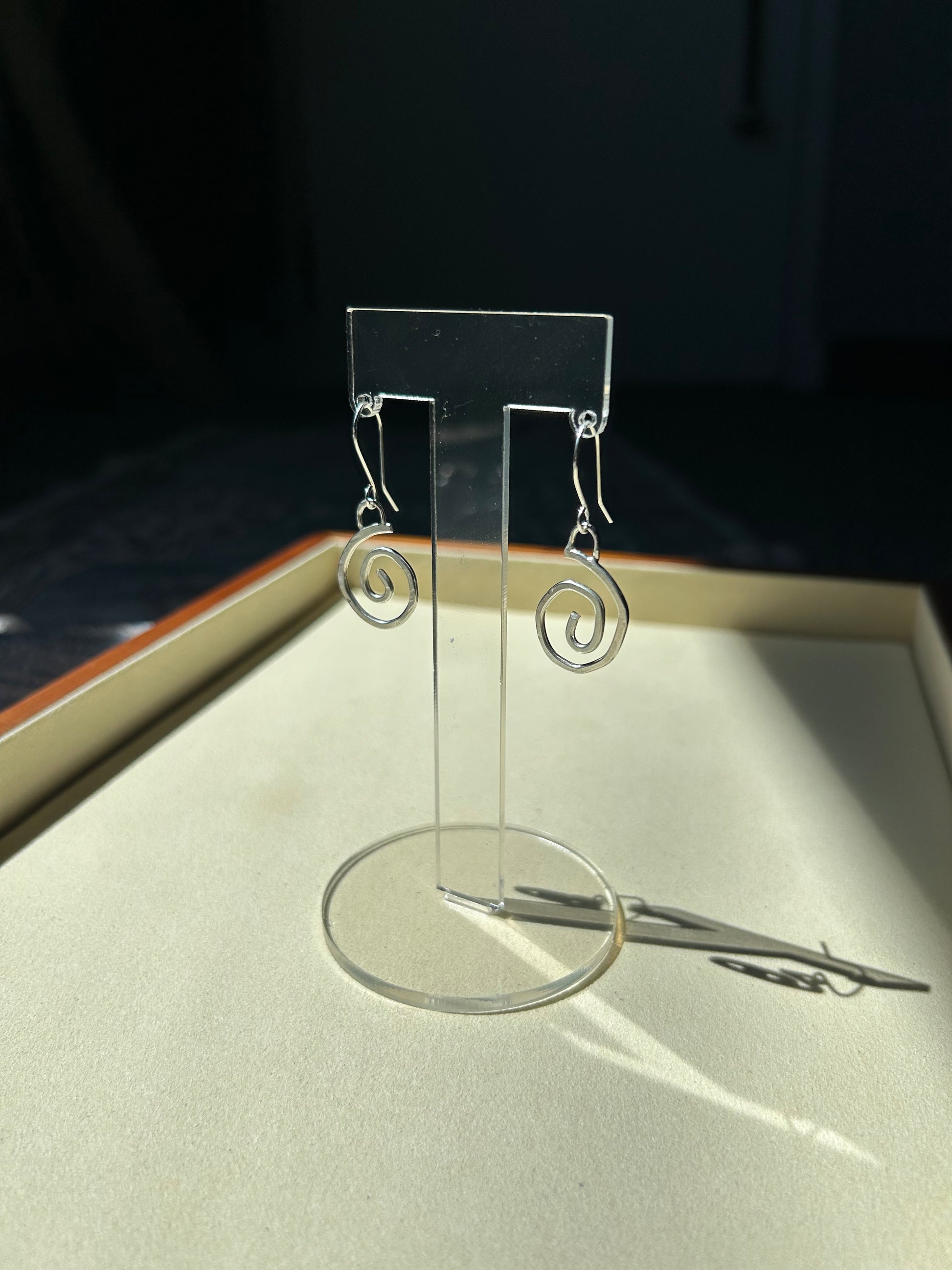 Spiral Sterling Silver Dangle Earrings