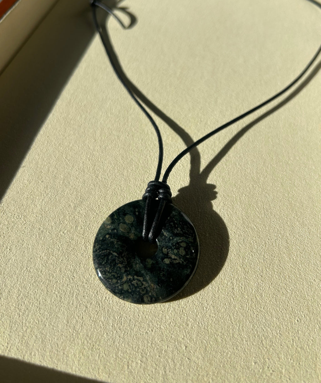 Natural Stone Donut Necklace
