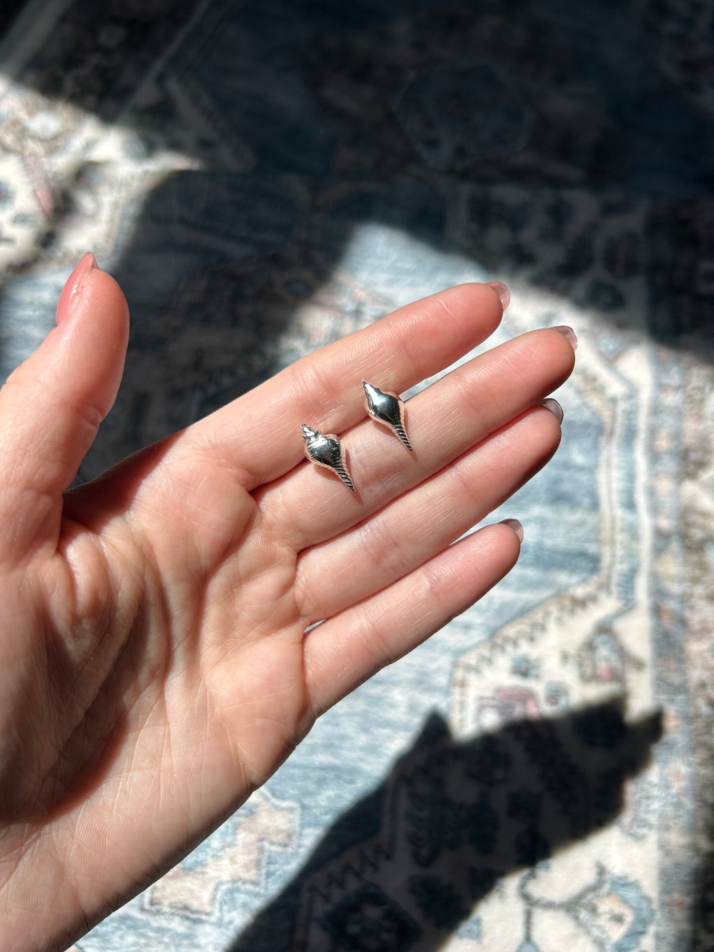Small Sterling Silver Shell Earrings