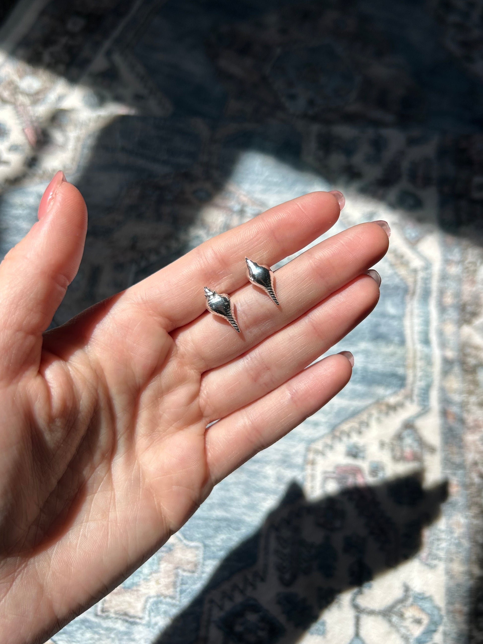 Small Sterling Silver Shell Earrings