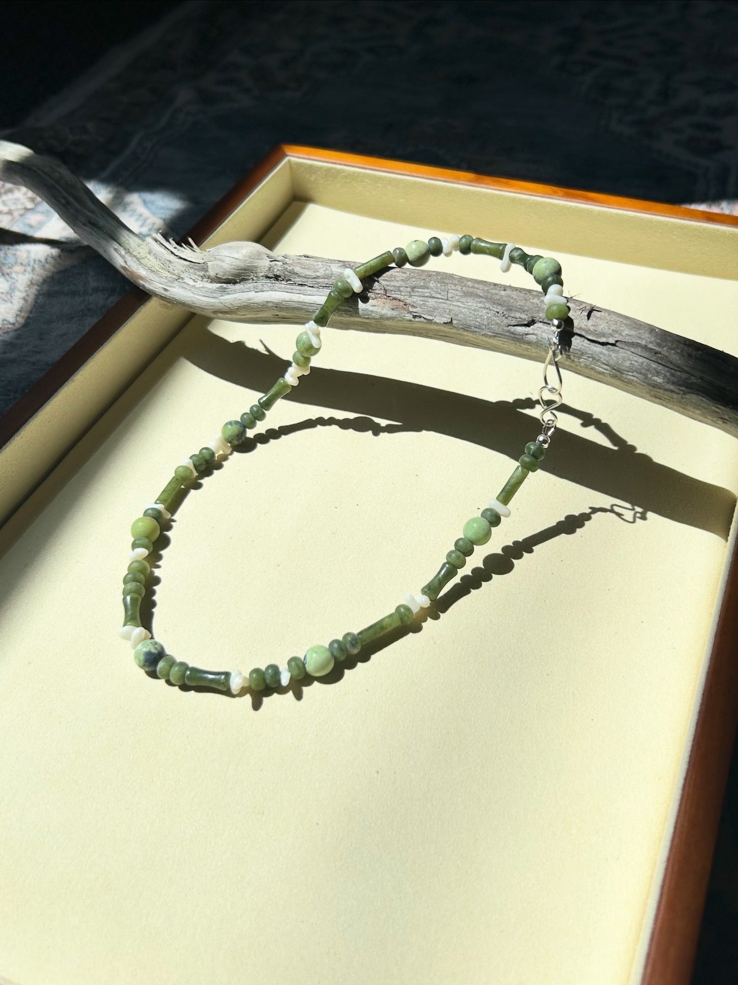 Green Jade Beaded Necklace