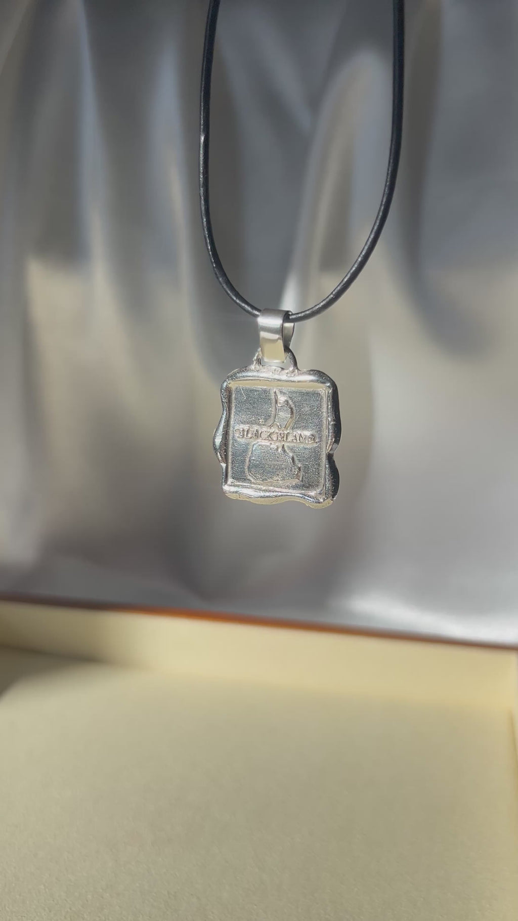 Sterling Silver Block Island Stamp Pendant